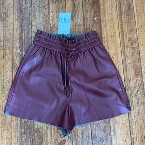 Zara leather shorts